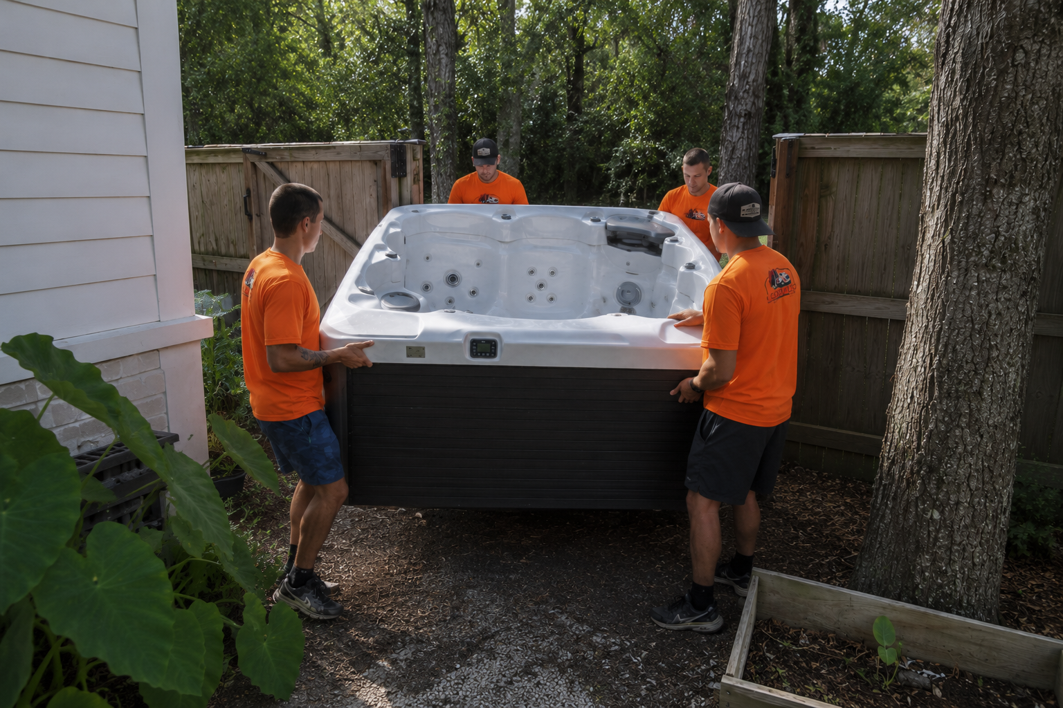 Load N Go team removing hot tub in Summerville or Charleston, SC.