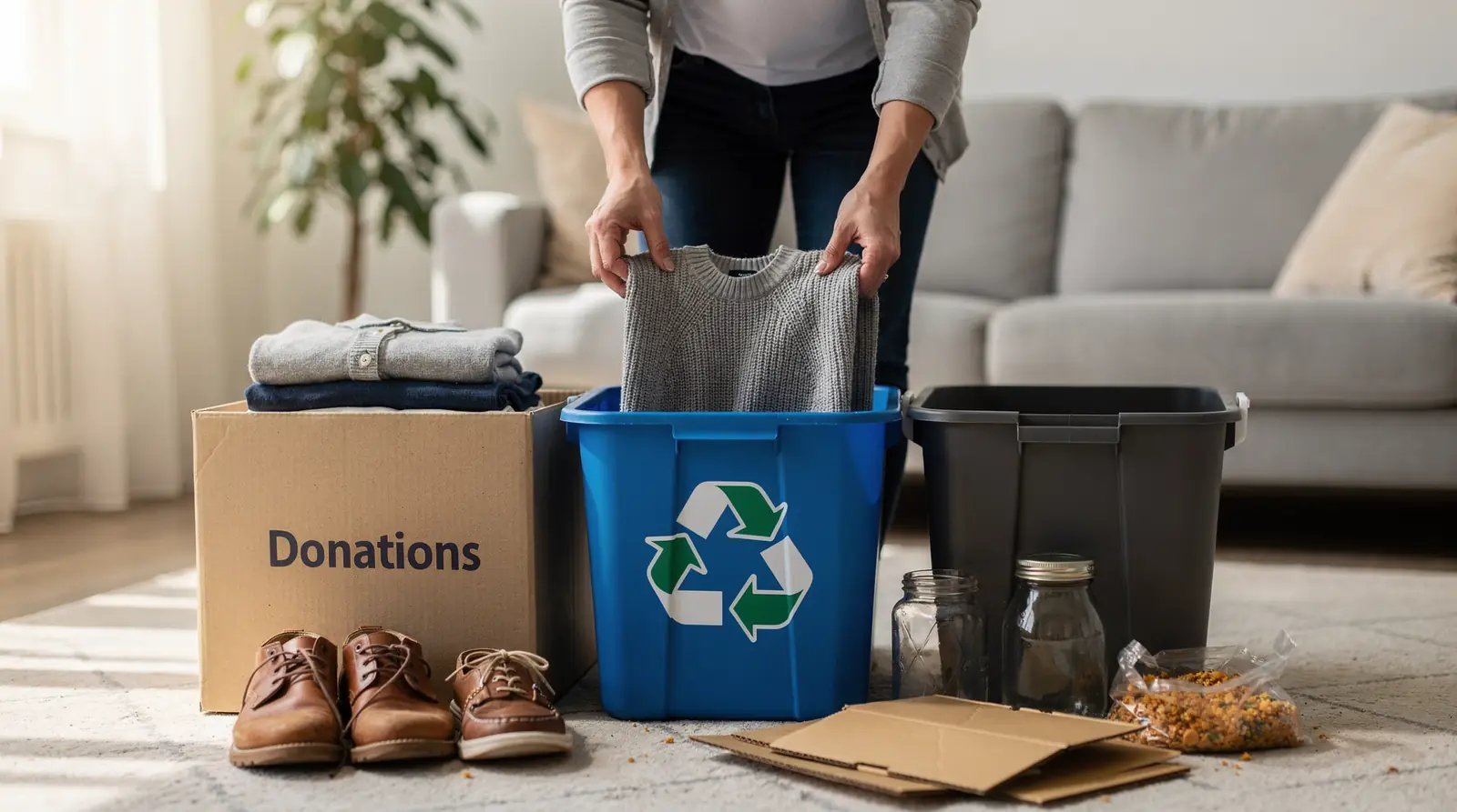 Donating and recycling whenever possible reduces landfill use and supports the local community.; Load N