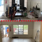 Before and after image showcasing a house cleanout by Load N Go Junk Removal